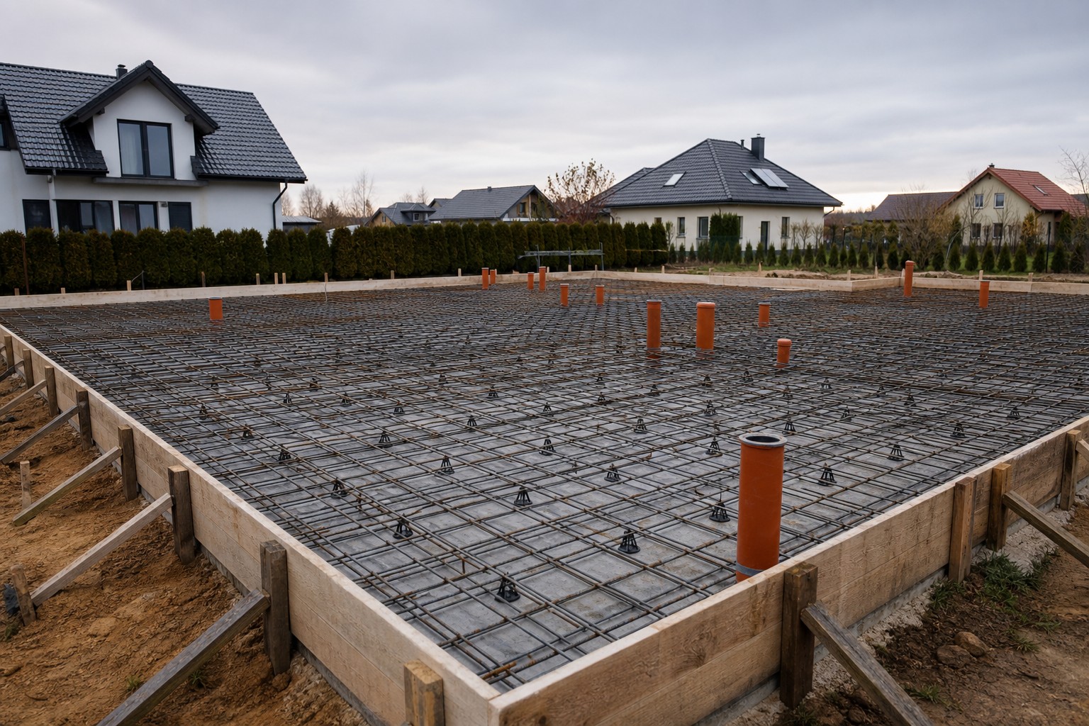 Płyta fundamentowa to nie jeden dzień betonowania. To kilka tygodni precyzyjnych prac, w których kolejność i jakość wykonania decydują o trwałości całego domu.