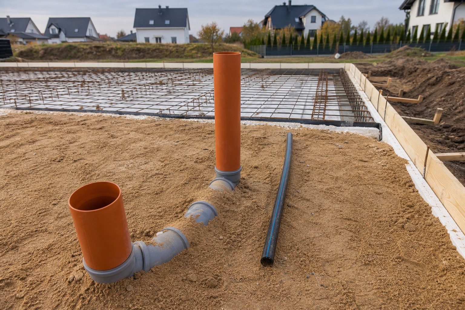 Przelotki mediów przez fundament – woda, prąd, internet